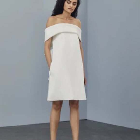 Amsale Mikado Off The Shoulder Dress - Picture 3 of 12